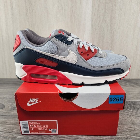 Nike Air Max 90 Size Mens USA Light Smoke Grey Phantom Red